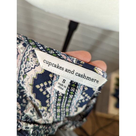 Cupcakes and Cashmere Leela‎ Sleeveless Boho Blue Summer Dress Women Size S - Picture 6 of 6